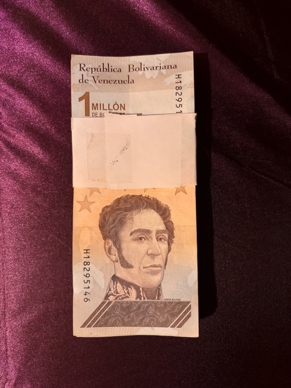 100 Pieces 1 Millon Venezuelan Bolivars